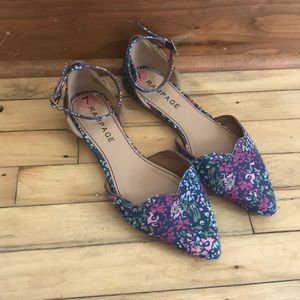 Rampage Floral Ankle-Strap Flats